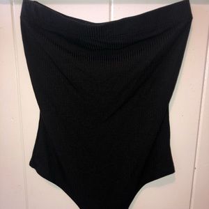 Black Strapless Bodysuit